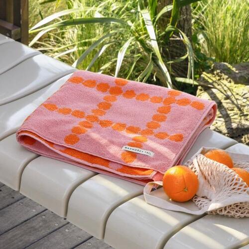 WARMGREYTAIL ブロッサム チェック ビッグタオル Pink