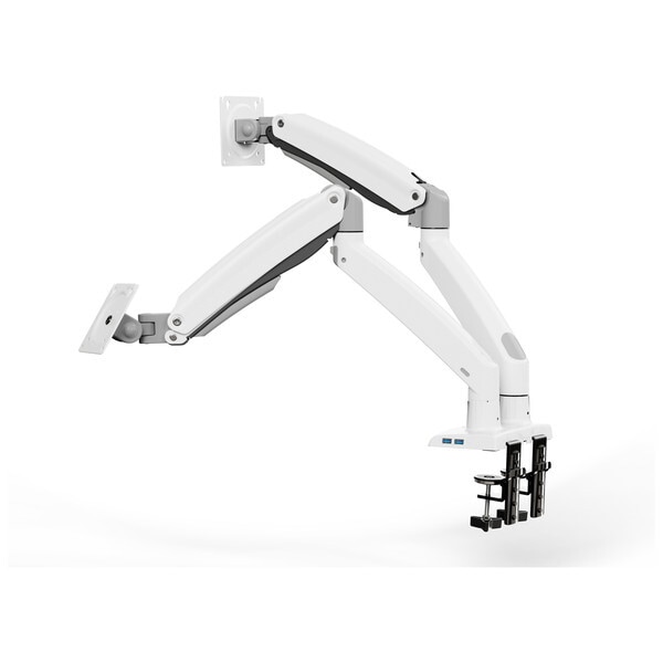 HUANUO HNDS33W ホワイト ガススプリング式モニターアーム 13-35インチサイズモニター対応 デュアル画面