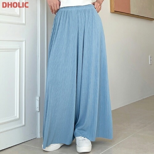 プリーツウエストゴムビッグパンツ