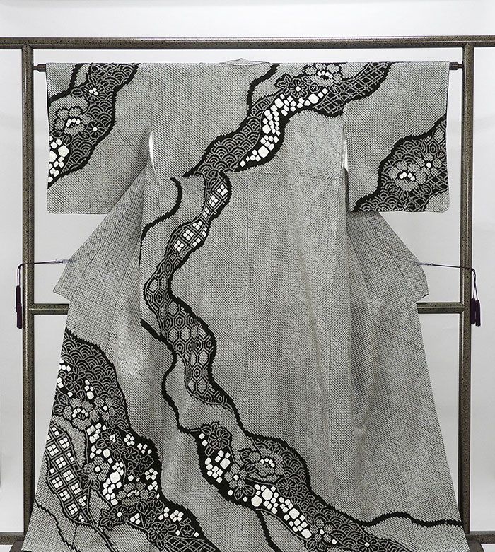 訪問着 未着用美品 正絹 絞り流水青海波花模様 身丈165cm 裄丈63cm 訪問着 未使用 新古品 着物 結婚式 入学式 卒業式 b4093