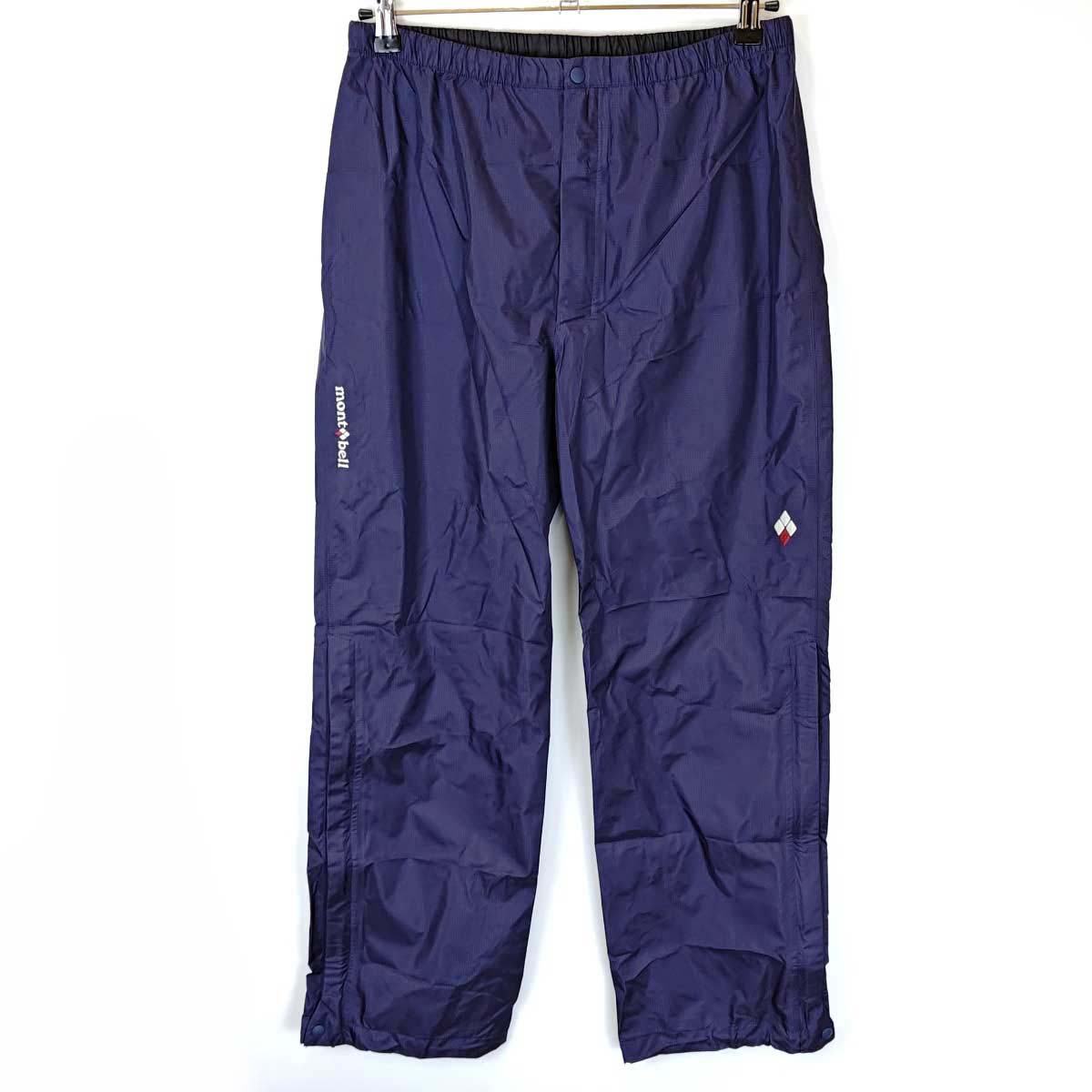 【中古】[試着のみ] モンベル サンダーパス パンツ Womens サイズXL-S(ショート丈) ネイビー 1128638 レディース mont-bell レインウェア ウインドブレーカー アウトドア