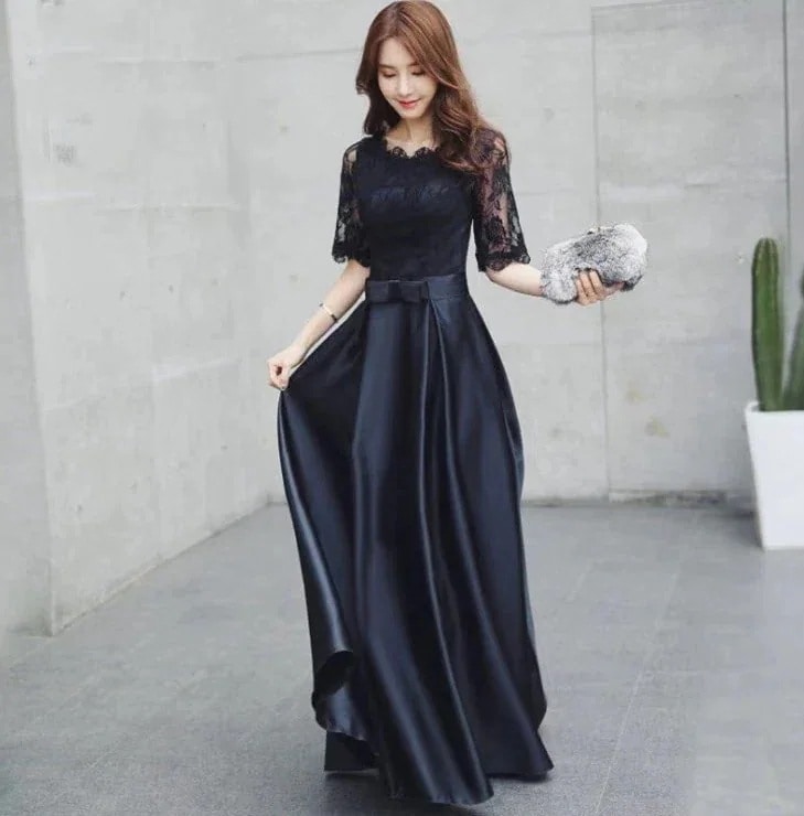 【mianbaoshu】 ロングドレス 演奏会 パーティードレス ドレス レディース 結婚式 ドレス ロング丈 パーティドレス Vネック マキシ丈 発表会 お呼ばれ 二次会 上品 フレア