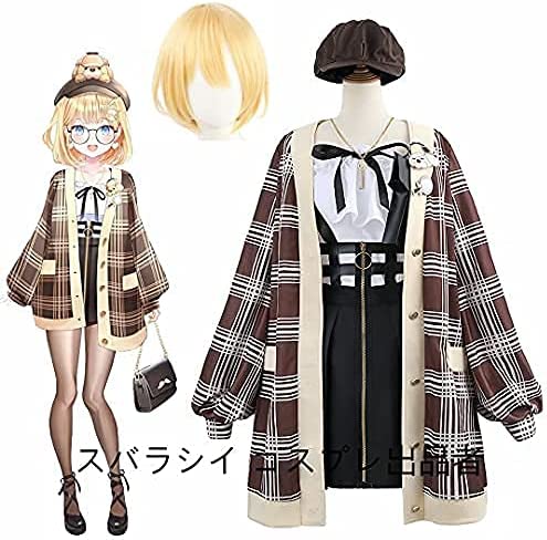 バーチャルワトソンアメリアフルセットコスチュームと帽子コスプレコスチュームハロウィン