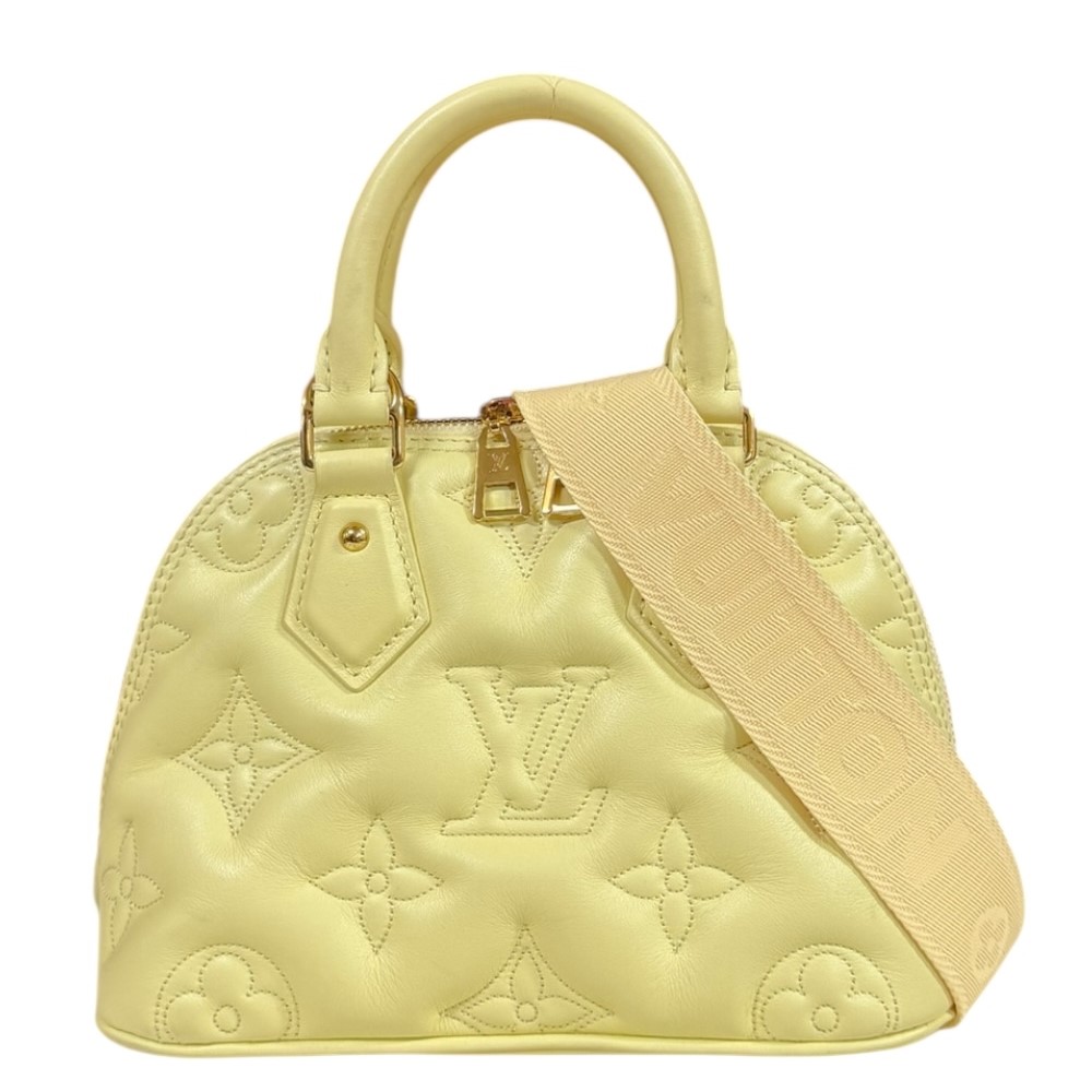 ルイヴィトン アルマBB ソフト バブルグラム ショルダーバッグ レザー M59821 イエロー LOUIS VUITTON 中古
