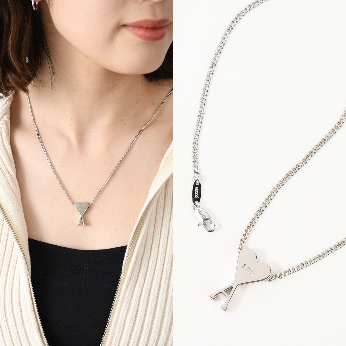 AMI ALEXANDRE MATTIUSSI アミ アクセサリー Ami de Coeur ペンダント ネックレス UJW923 361 レディース ゴールド シルバー