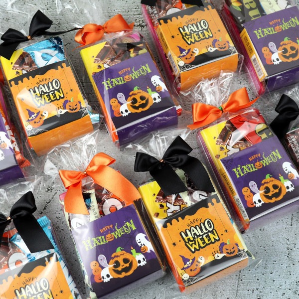 ハロウィンデー おやつ4点セットx10個/ハンドメイドリボン包装プレゼント
