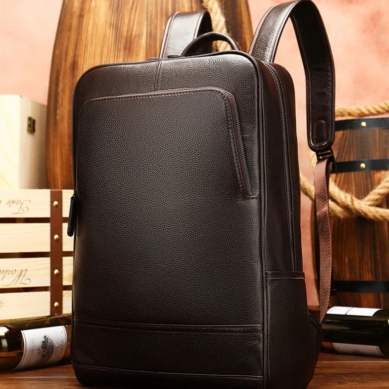 ビジネスリュック メンズ 本革 革 撥水加工 ビジネスリュックサック 多機能 父の日