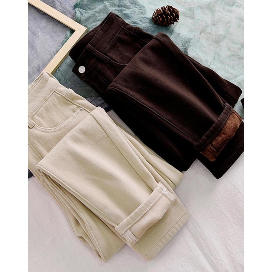 パンツ ガウチョパンツ 裏起毛 ズボン レディース ウェストゴム ボトムス ロング丈 カジュアル ポケット 厚手 秋冬 パンツ