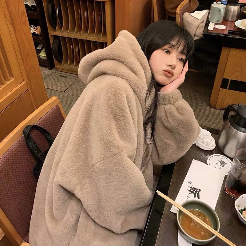 厚手フード付き ニューデザインゆったりお肌に優しい裏起毛 ラムズウールマウンテンパーカー