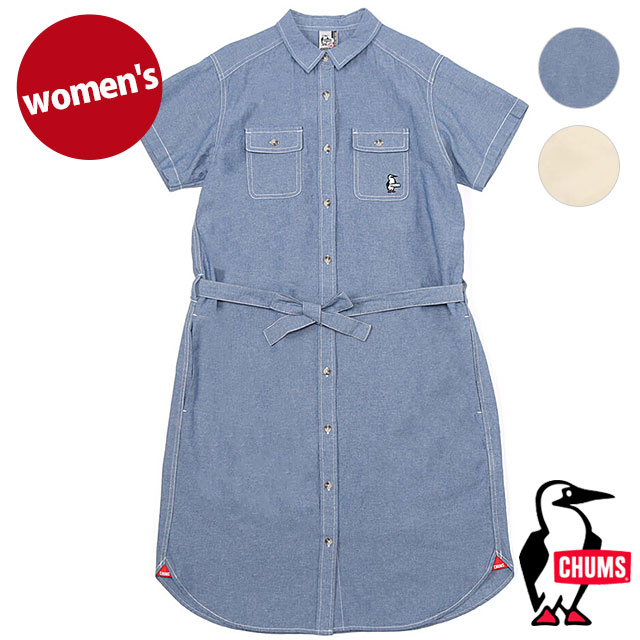 レディース ビーバーヤーンダイドシャンブレーショートスリーブドレス [CH18-1288] Beaver Yarn-Dyed Chambray S/S Dress トップス 半袖 シャツワンピース