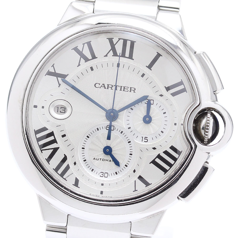 カルティエ CARTIER W6920002 バロンブルーXL デイト クロノグラフ 自動巻き メンズ _870651【中古】