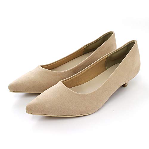 [アミアミ] 累計25万2000足突破 走れるパンプス 3cmヒール パンプス レディース ローヒールパンプス 痛くない CX2413 (34(22.5cm), ヌードベージュ(スエード))