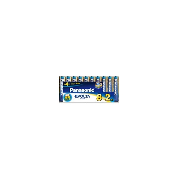 【10個セット】パナソニック アルカリ乾電池 EVOLTA(エボルタ) 単4形 8本+2本パック LR03EJSP/10S