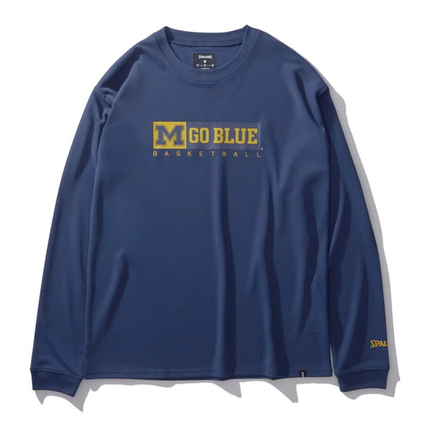 SPALDING スポルディング ロングスリーブTシャツ ミシガン Mゴーブルー バスケットボール バスケットボール SMT24128M-5400 長袖