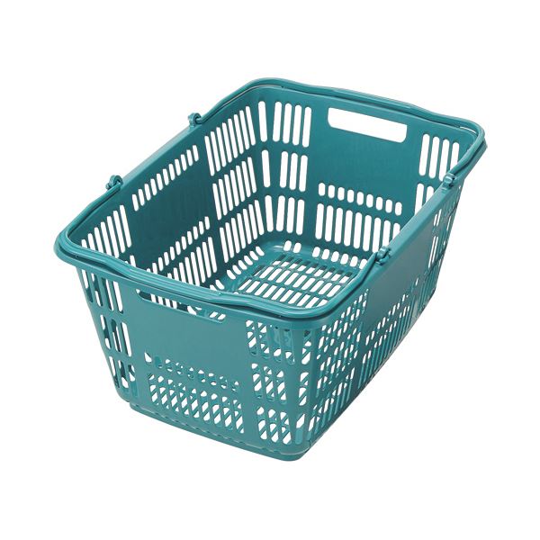（まとめ）スーパーメイト ショッピングバスケット33L ブルーグリーン CB-33EBG 1個10セット