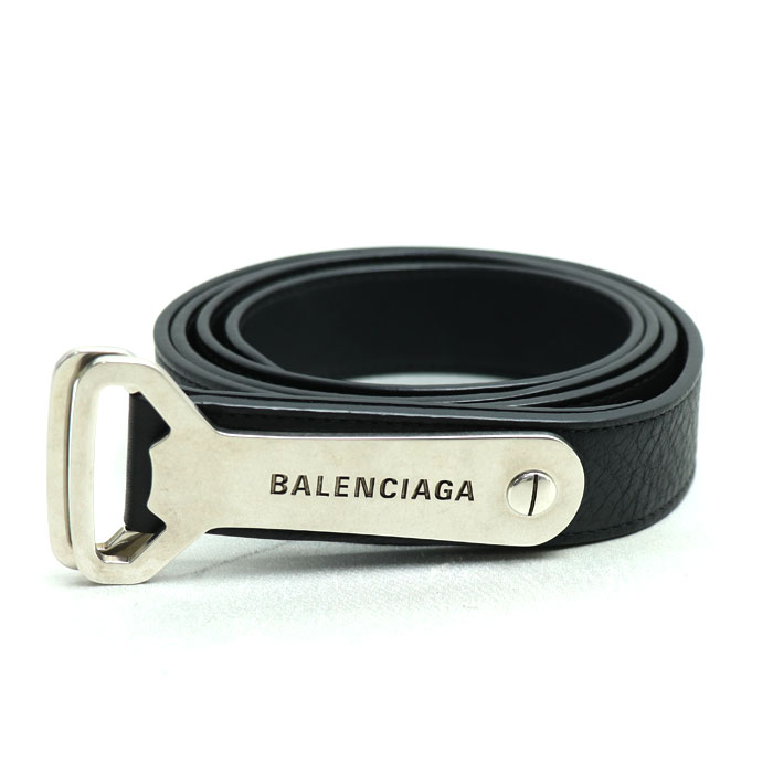 BALENCIAGA バレンシアガ ボトルオープナー Dリング ベルト ブラック 7416132 メンズ 中古