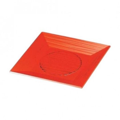 福井クラフト 木製桃山四方皿 根来 53281730