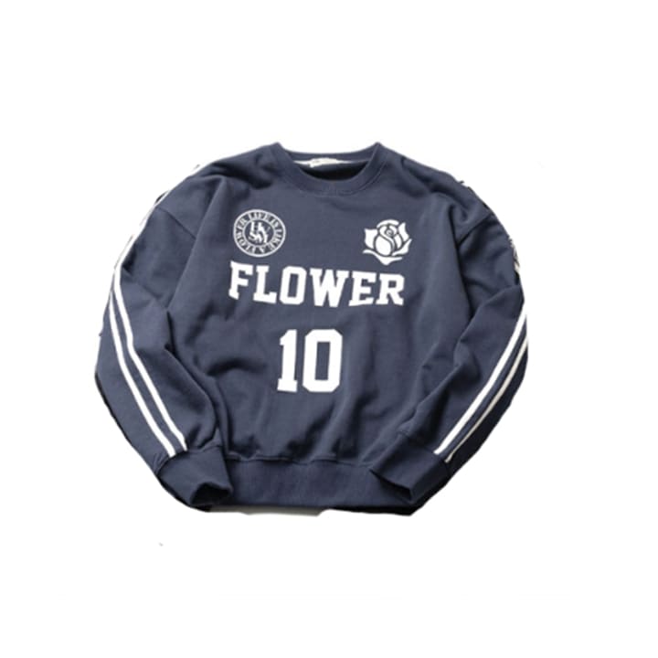 [ボーイズプラネット Ricky 着用 OVERSIZE FOOTBALL TEAM SWEATSHIRT(CHARCOAL)