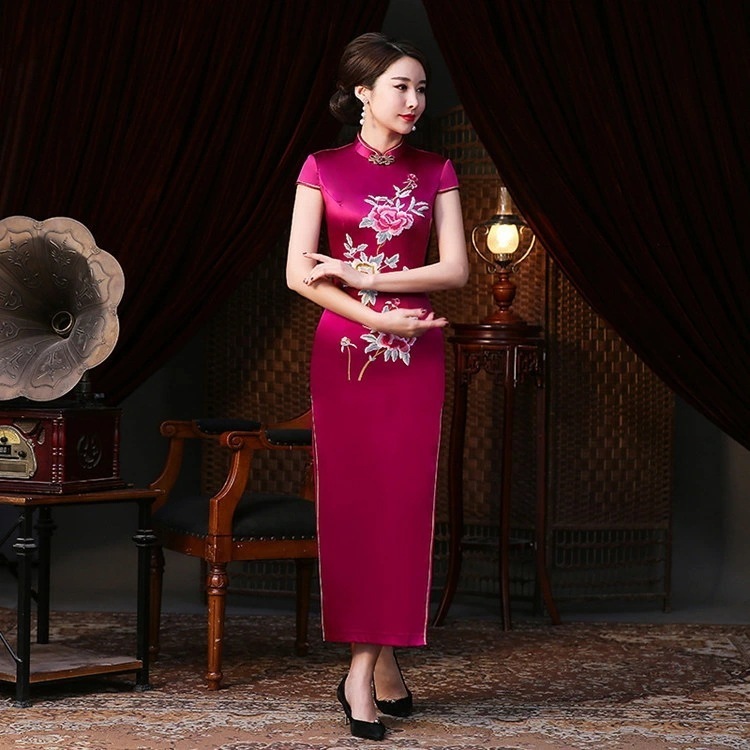 チャイナドレス レディース パーティードレス 女性 マキシ丈 チャイナ服 ワンピース スリット ワンピ ドレス チャイナ服 中華服 民族衣装 ロング丈