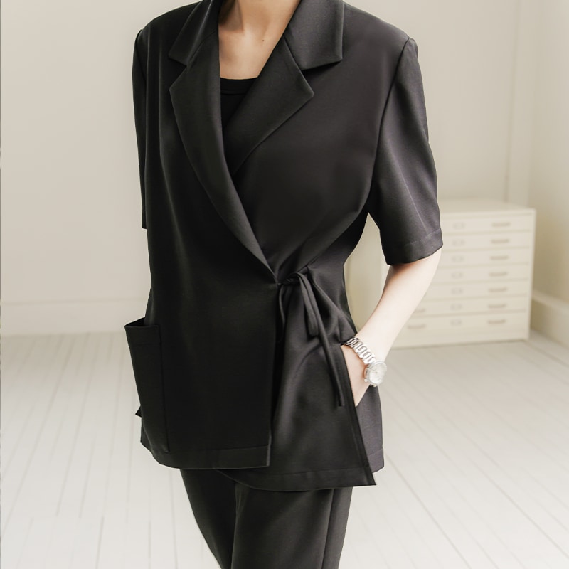 韓国 ファッション ジャケット セット スーツ エステティックサロン 眉ビューティーサロン 洗えるスーツ