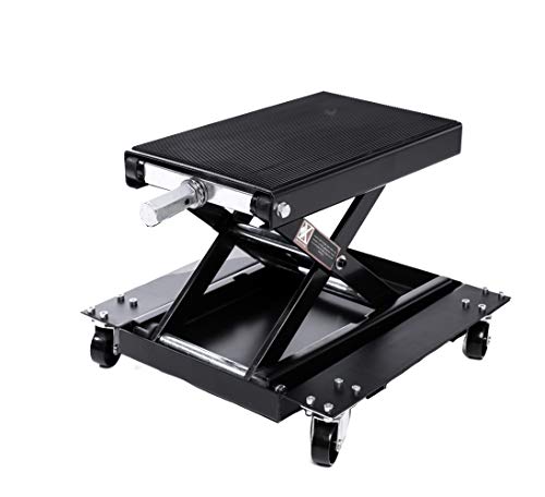 色：ブラック Apextreme 耐荷重500kg バイクジャッキ バイクリフト リフトドーリー ゴ