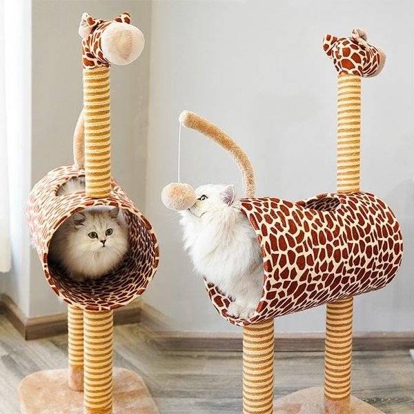 出血大サービス 猫タワー つめとぎ 猫 おもちゃ キャットタワー 愛猫 キャット キャット用品 キリン アニマルモチーフ キュート 遊び道具 ジラフ 総柄 ベージュ