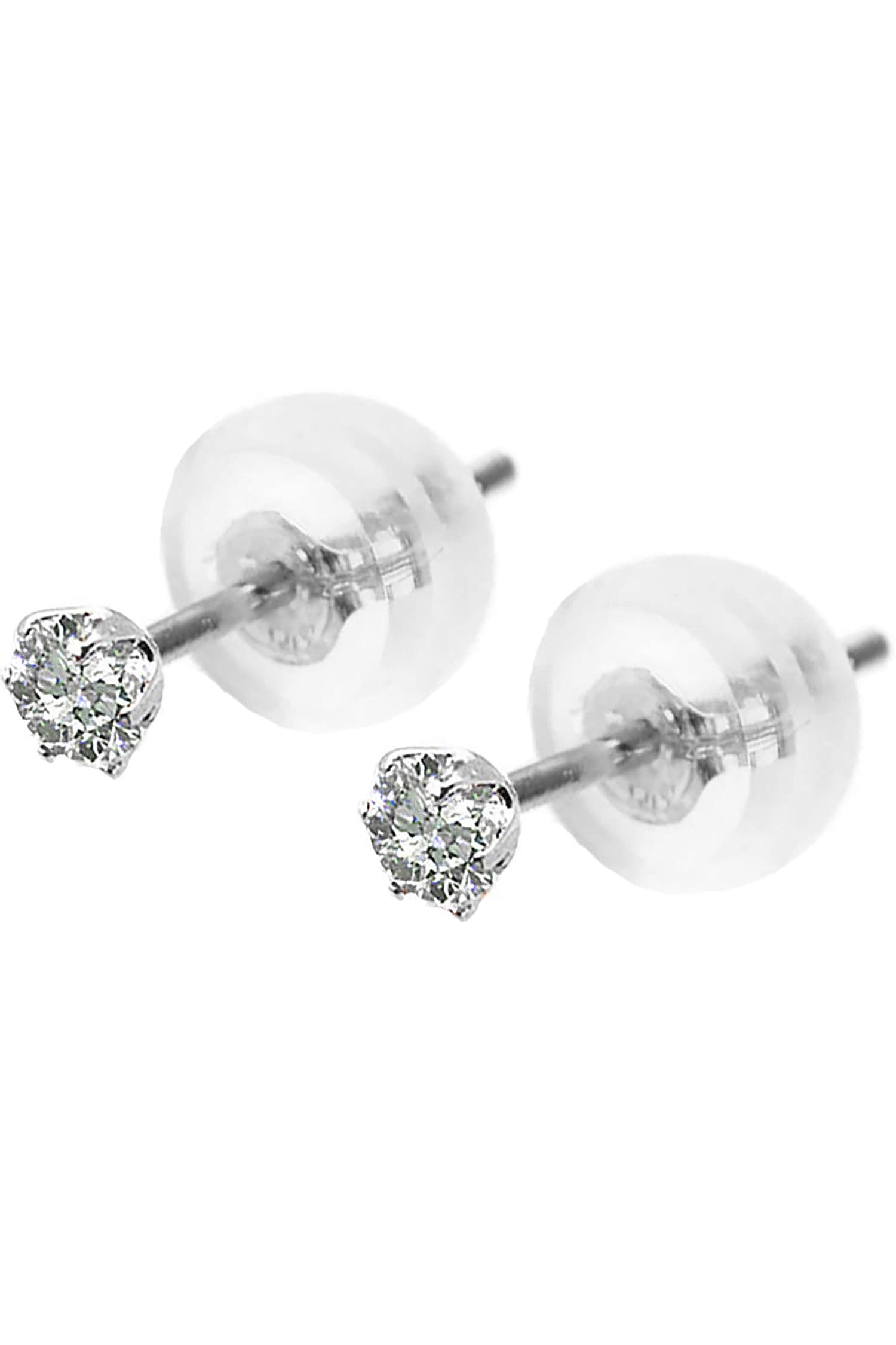 PLUSTER ダイヤモンド ピアスプラチナ K18 金属アレルギー対応 (本物 0.10ct) 18金 ゴールド ダイヤ 一粒 小さい (ギフトボックスセット)/ レディース メンズ ジュエリー ア