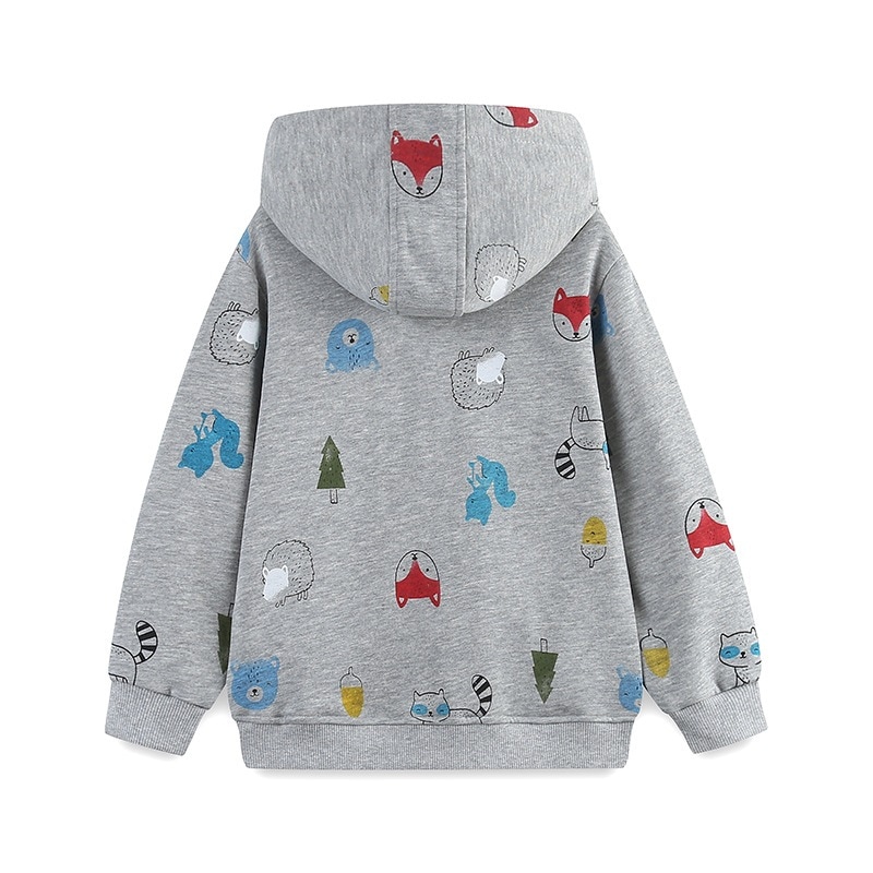 秋のボーイズコートヨーロッパとアメリカンスタイルのファッションジッパー子供用コートニットコットンプリントフード付き子供用スウェットシャツ