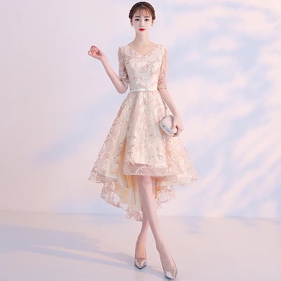 上品な宴会のイブニングドレスの女性2025上品で簡単で大方の名媛のワンピースの小さい礼服平は着ることができます