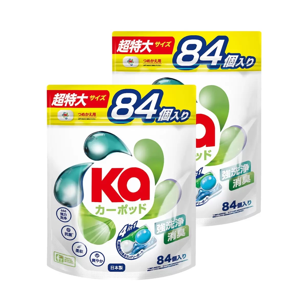 速達　Ka カーポッド ボール型 衣料用洗濯洗剤 84個入り x 2パック　コストコ 6,519円