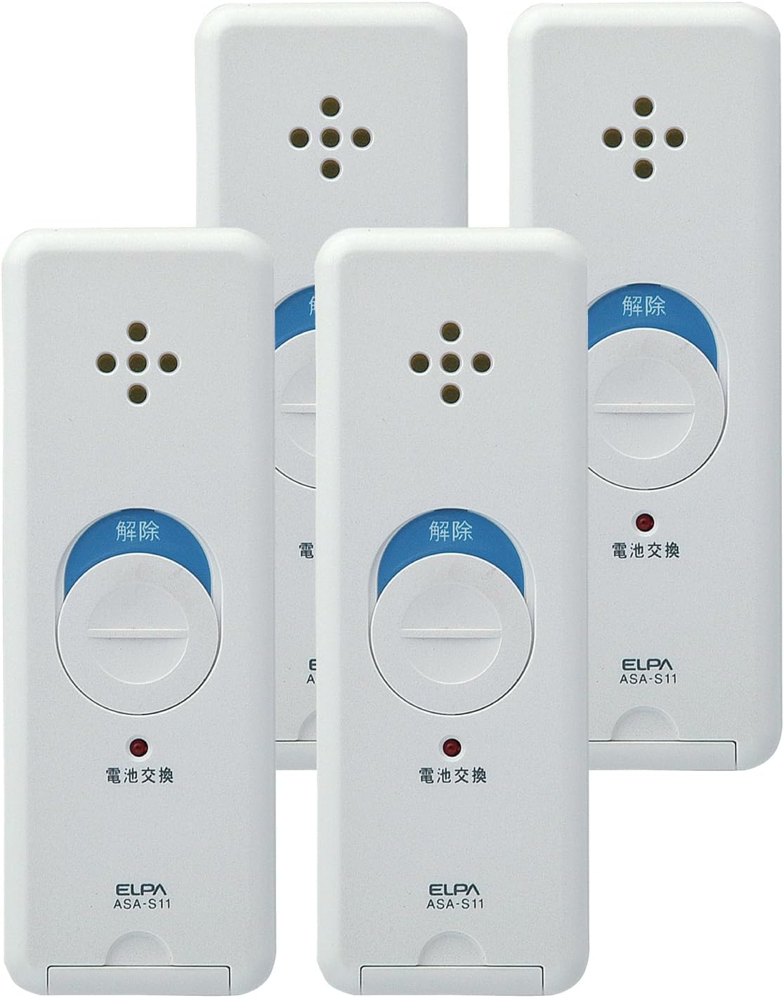 エルパ ELPA 日本防犯学校学長推奨 窓ピタッアラーム 防犯 セキュリティ 窓からの侵入を防止 アラーム 衝撃検知式 ４Ｐ ホワイト ASA-S11-N4P W