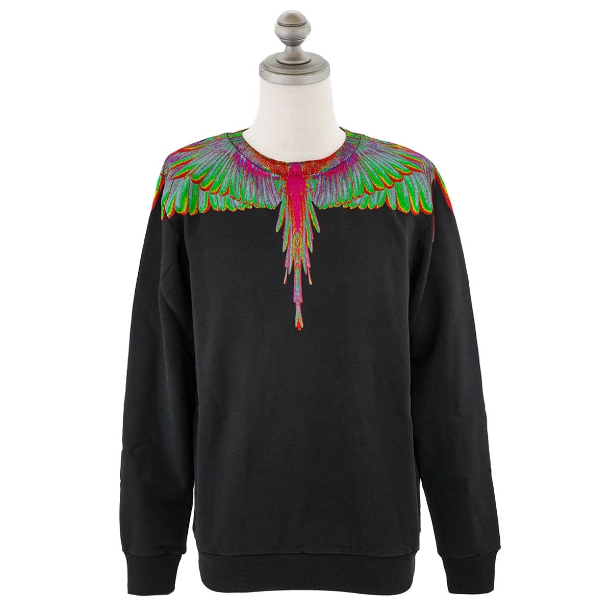 長袖クルーネックTシャツ CMBA009R20FLE003 1040 BLACK BLUE