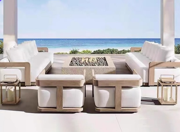 ハイエンドガーデンソファセット高級ヨット無垢材ソファホテルパティオ屋外家具デザインヴィラ庭チークソファ 屋外チーク材ソファテーブル ヴィラホテル庭園用 無垢材露天リラックス家具 103,950円