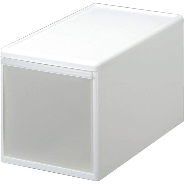 [2個セット] 吉川国工業所 Like-it 組み合わせて使える収納ケース ミディL / 約幅25.5x奥行46.5x高さ28cm ホワイト MOS-05