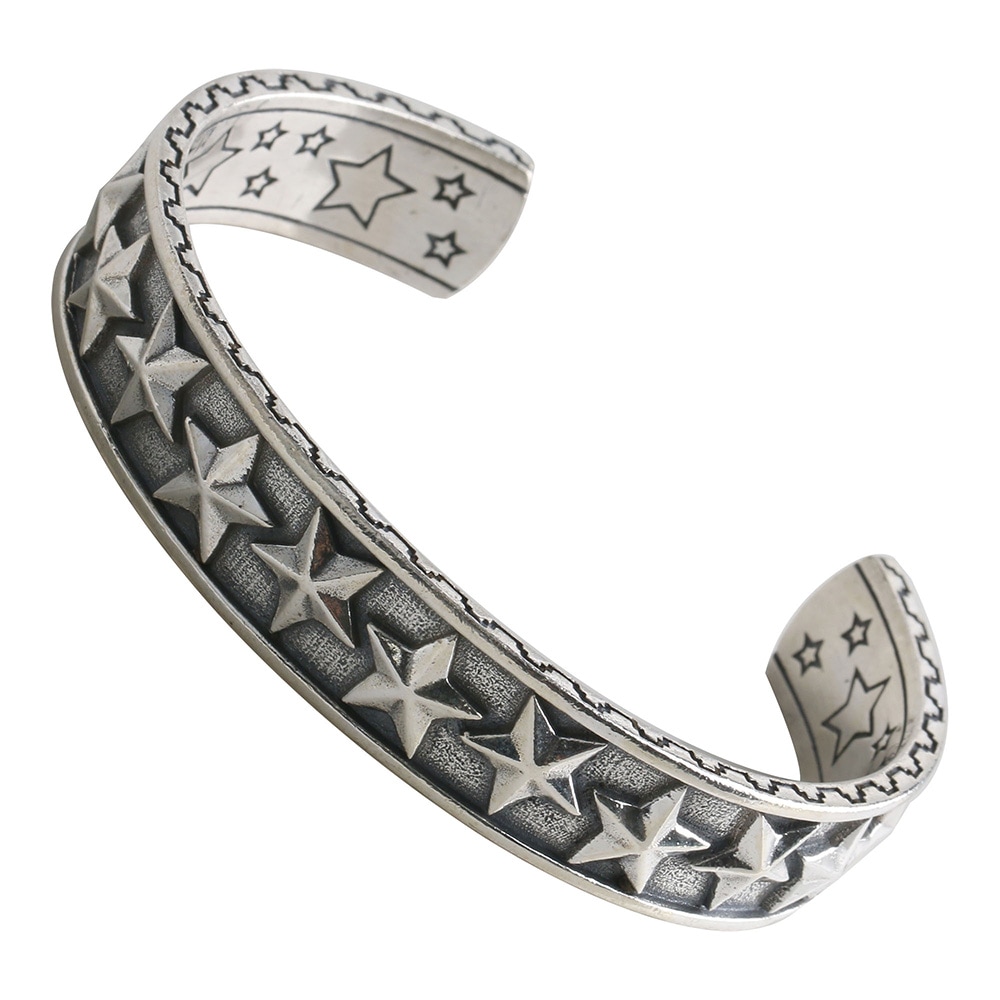 925 燻しスターバングル 幅12mm [bs129]