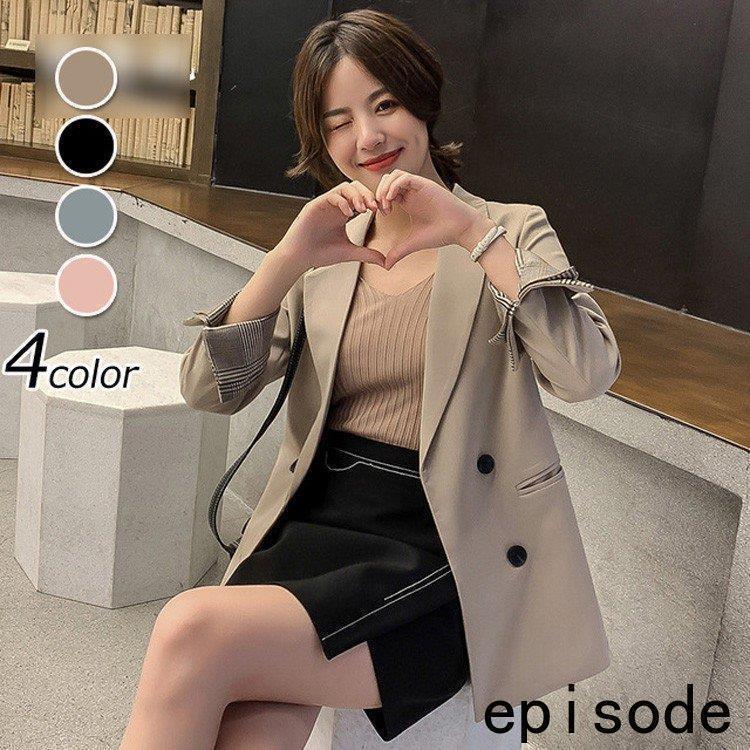 【急速出荷 2025年新作】ブレザー スーツ スーツジャケット レディース オシャレ きれいめ 秋冬 長袖 40代 ダブルブレスト ロング丈ブレザー カジュアルウエア 韓国風 通勤 着痩せ 4色