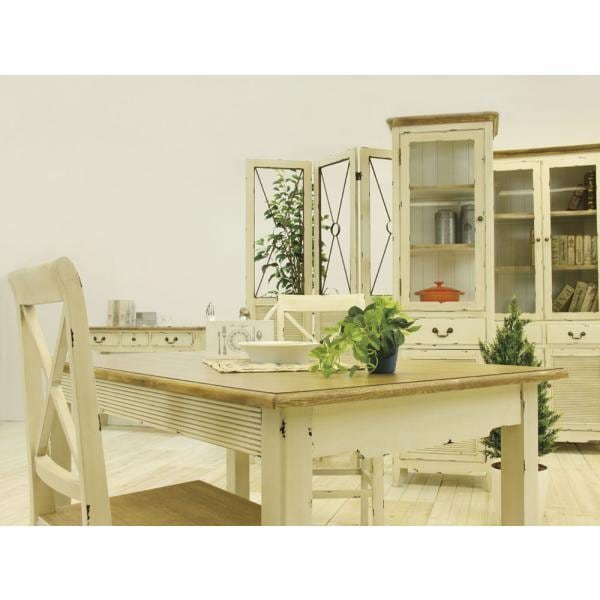 ダイニングテーブル 食卓テーブル テーブル 机 幅145cm 4人用 天然木 木目調 アンティーク おしゃれ 木製 白 ホワイト ヴィンテージ シンプル ビンテージ 42,407円