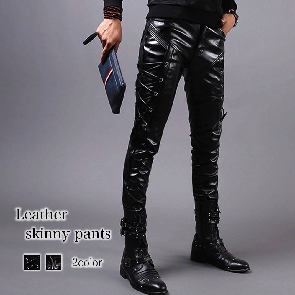 ストレートパンツ メンズ レザースキニーパンツ あったか セール 夏 秋 コーデュロイ おすすめ ワイドパンツ きれいめ フレアパンツ ズボン ブランド 裏地 ストレッチ ルーズフィット 9分丈 黒