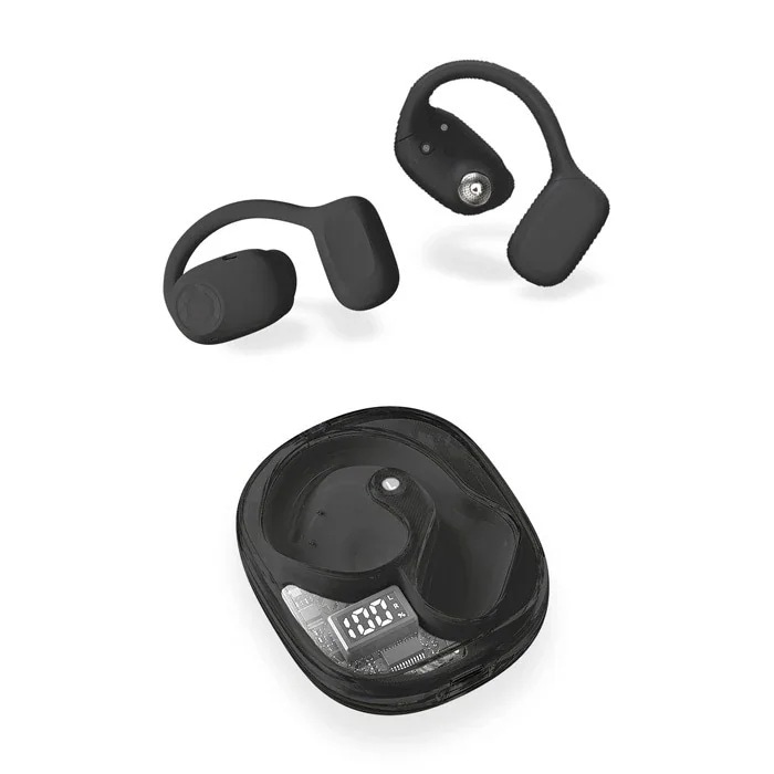 完全ワイヤレスイヤホン Bluetooth対応 オープンイヤー型 JKTWS062BK ブラック