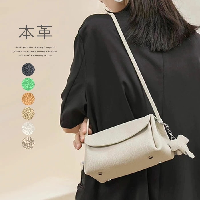 ショルダーバッグ 本革 レディース 斜め掛け 軽量 小さめ チャーム付き ミニショルダーバッグ ワンハンドル 2way 手提げバッグ レザー バッグ 小さめ 可愛い ミニバッグ ファスナー付き カジ
