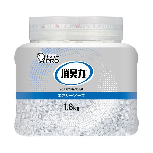 （まとめ） エステー 消臭力業務用消臭剤 ビーズタイプ エアリーソープ 本体 1.8kg 1個 [x3セット]