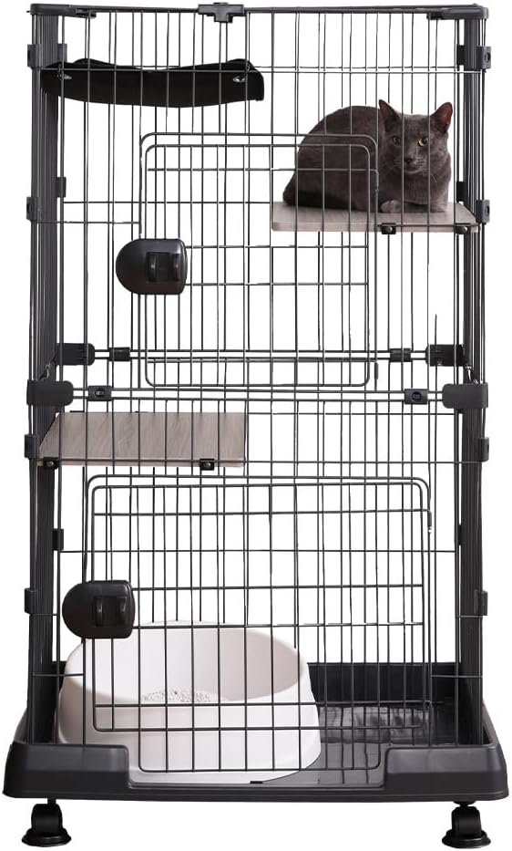 アイリスオーヤマ マットグレー 猫 2段グレー(ハンモック付き)