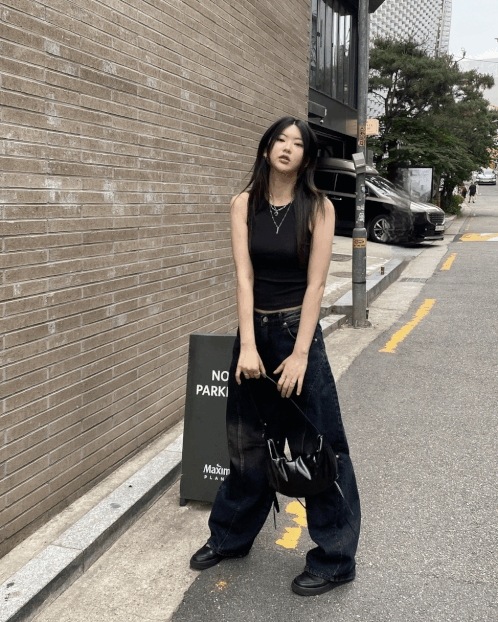 ピンタック バルーン ワイド デニムパンツ