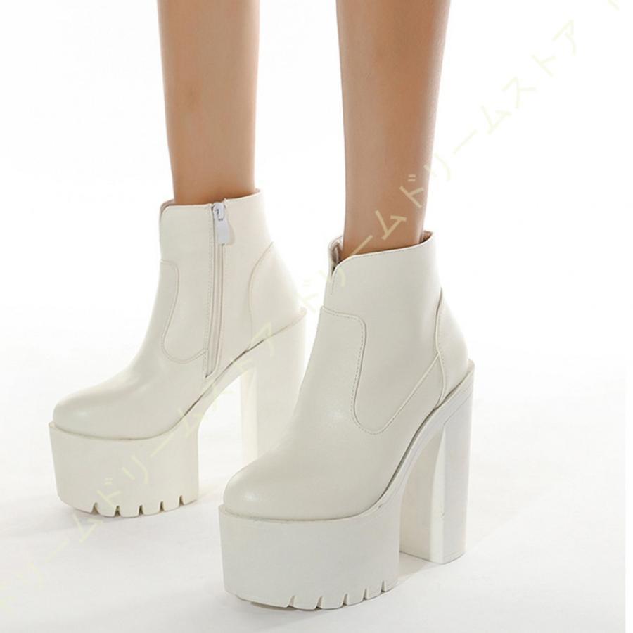 ショートブーツ 厚底ブーツ ブーティ 厚底 15cm 太ヒール レディース ブーティー ハイヒール ストーム ブーツ ショートブーティ 歩きやすい シンプル ブーティ