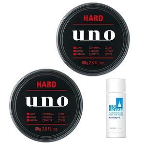 【Amazon.co.jp 限定】【まとめ買い】uno(ウーノ) ハイブリッドハード ワックス 80g×2個 おまけ メンズ スタイリング 整髪料 ナチュラル 持続 セット力 動き