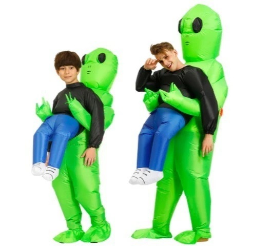 期間限定 エアコス エイリアン 緑 宇宙人　コスチューム コスプレ 衣装 おもしろ　ハロウィン 着ぐるみ 仮装 パーティーtbq379