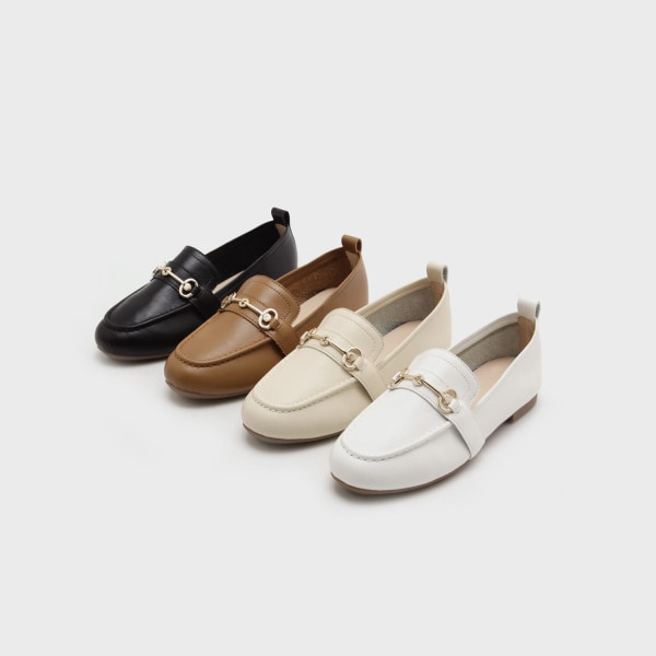 クラシック ゴールドチェーン 身長アップ 女性ローファー (2.5cm)