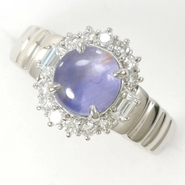 PT900 プラチナ リング 13号 スターサファイア 2.75 ダイヤ 0.44 中古