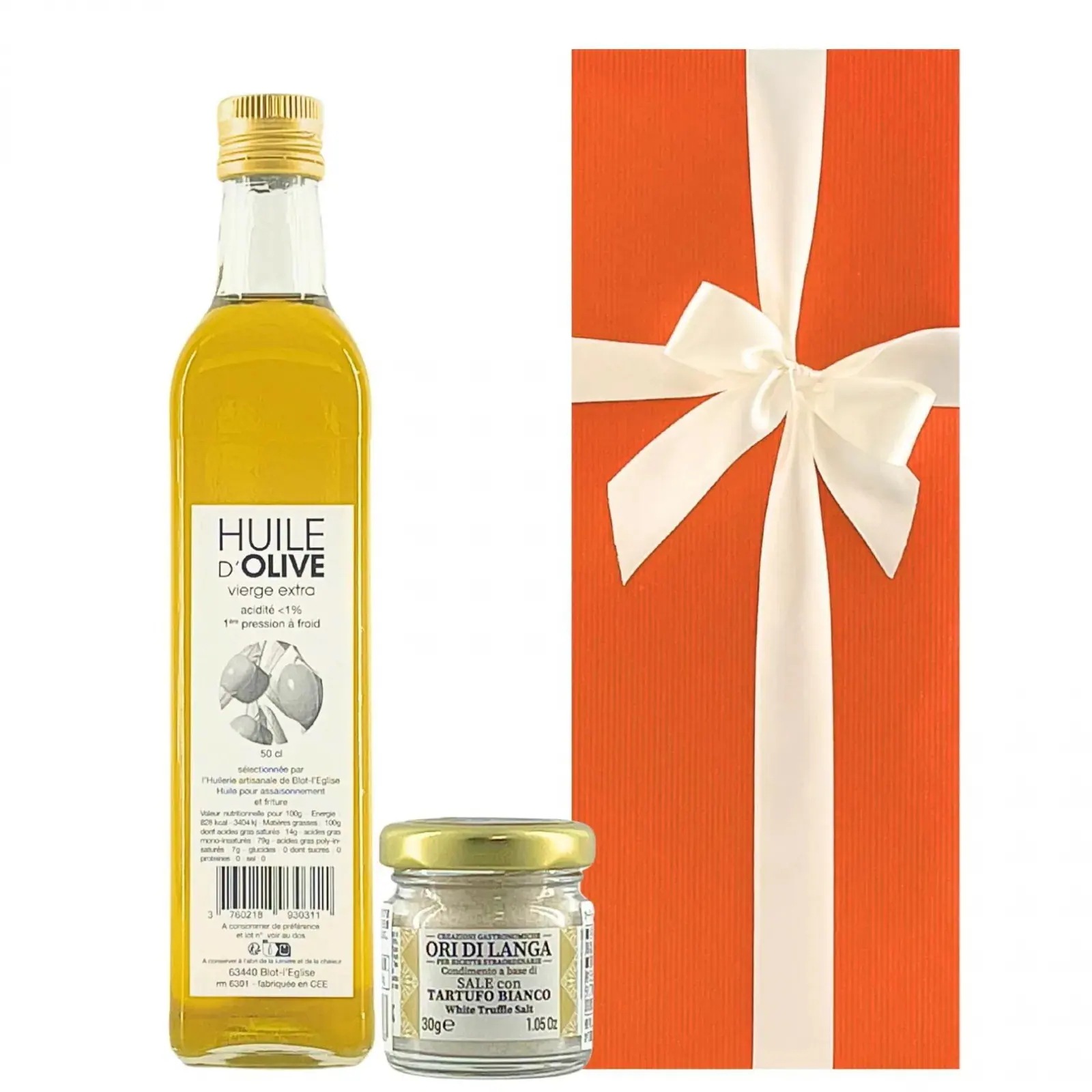 [ギフト] 高級調味料セット 石臼挽きの伝統製法で造るEVオリーブオイル＆高級白トリュフソルトのセット ギフト箱入り [ラッピング付] ユイルリー・ドゥ・ブロ