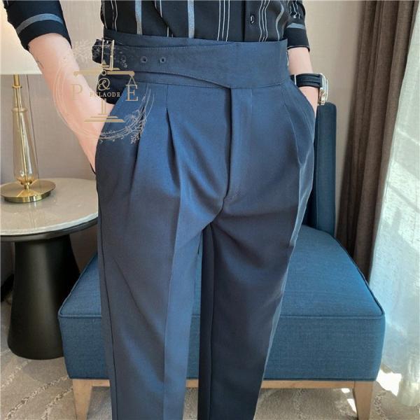 メンズ スラックス ツータック センタープレス スリム キレイめ 無地 紳士服 ビジネス 通勤 スーツ ボトム メンズファッション ロングパンツ 5,457円